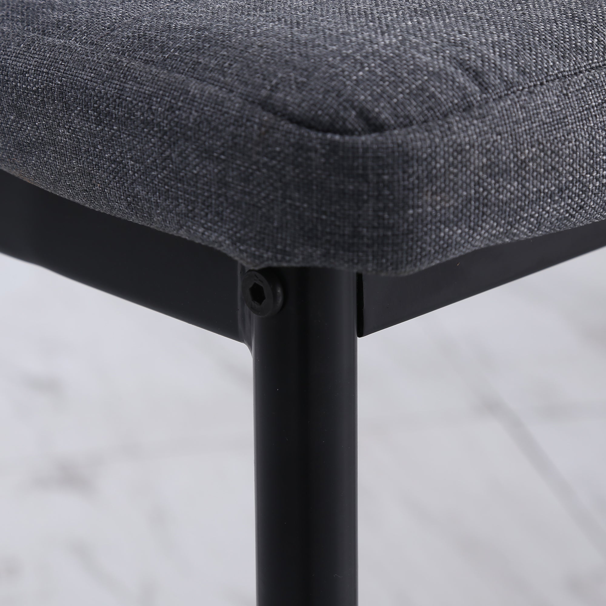 Modern Dining Chairs Set of 4 - Grey Linen with Metal Legs-Home Furnishings > Kitchen & Dining Furniture > Dining Chairs-DECOROLALA