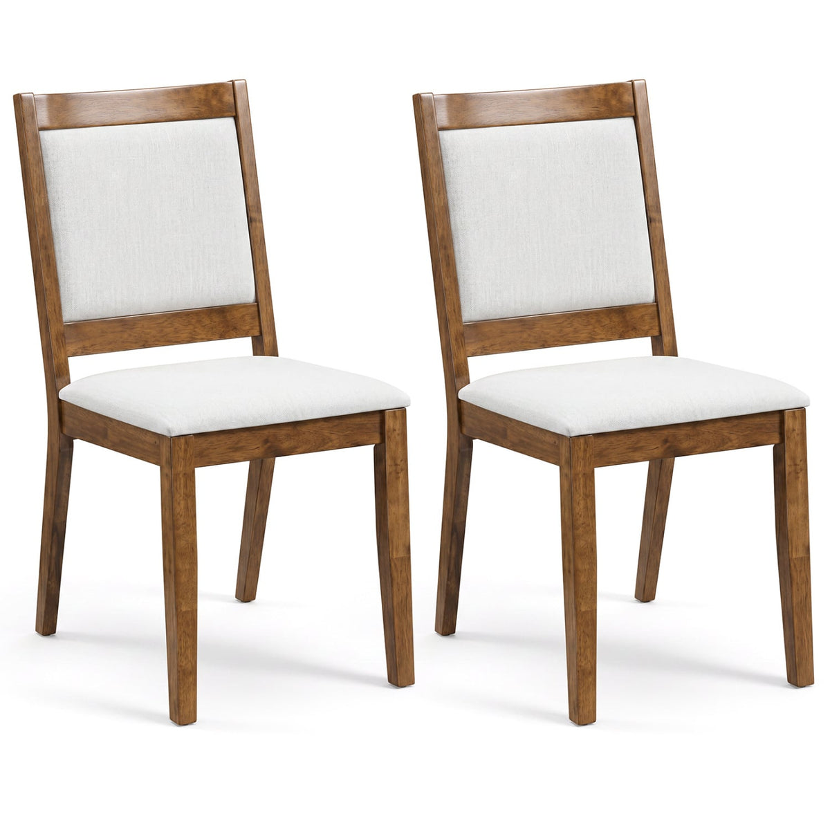 Modern Dining Upholstered Kitchen Chair Set of 2 with Padded Backrest-Brown-Dining Chairs-DECOROLALA