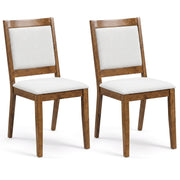 Modern Dining Upholstered Kitchen Chair Set of 2 with Padded Backrest-Brown-Dining Chairs-DECOROLALA