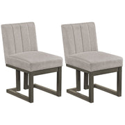 Modern Farmhouse Fabric Dining Chairs Set of 2 with 5.5" Thickened Padded Seat-Gray-Dining Chairs-DECOROLALA