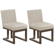 Modern Farmhouse Fabric Dining Chairs Set of 2 with 5.5" Thickened Padded Seat-Walnut-Dining Chairs-DECOROLALA