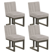 Modern Farmhouse Fabric Dining Chairs Set of 4 with 5.5" Thickened Padded Seat-Gray-Dining Chairs-DECOROLALA