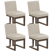 Modern Farmhouse Fabric Dining Chairs Set of 4 with 5.5" Thickened Padded Seat-Walnut-Dining Chairs-DECOROLALA