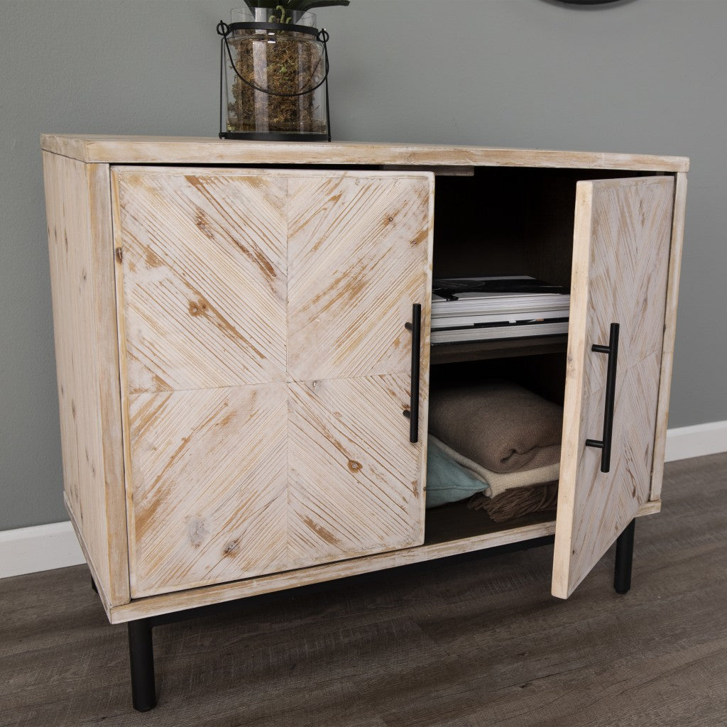 Modern Farmhouse Rustic Natural Accent Storage Cabinet-Sideboards-DECOROLALA