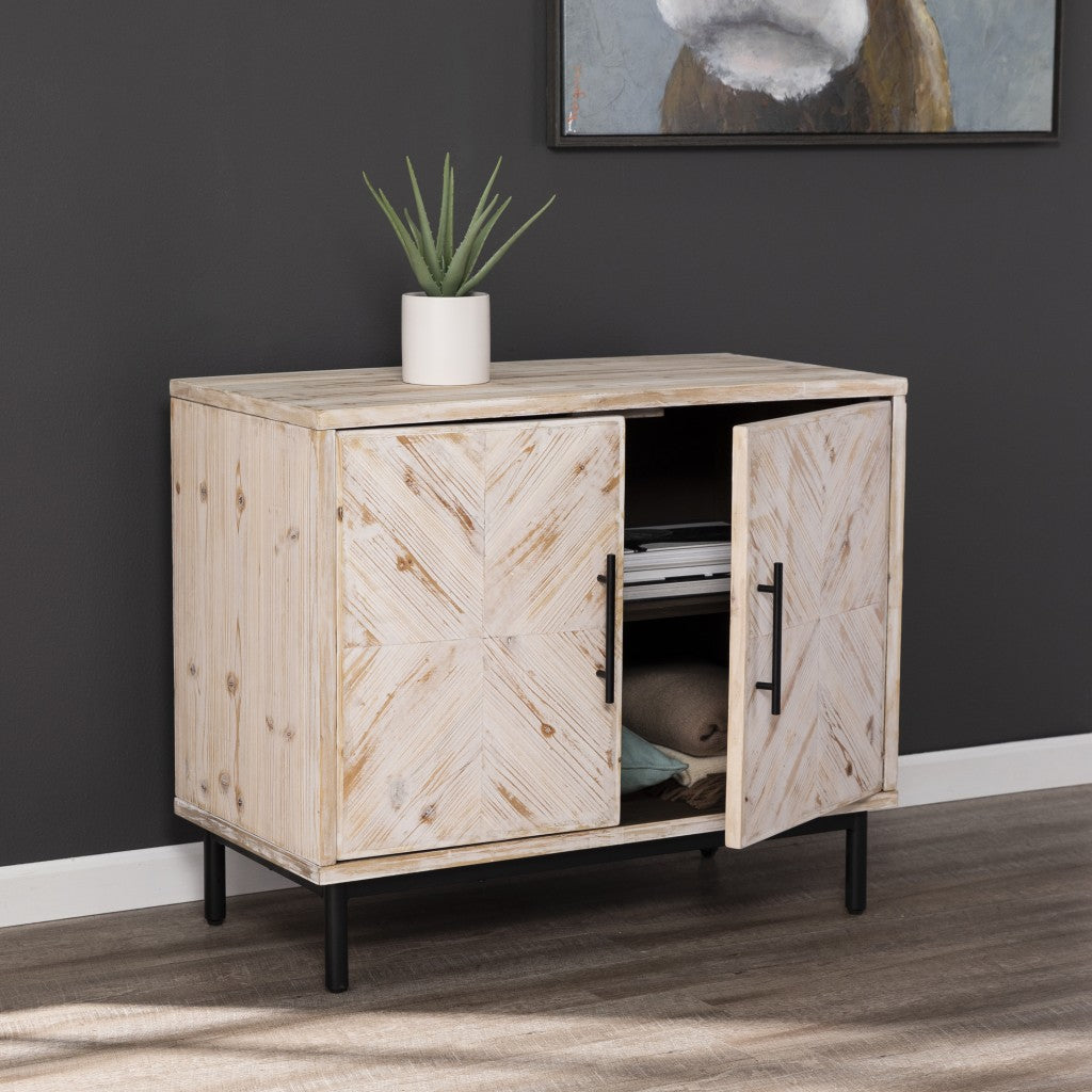 Modern Farmhouse Rustic Natural Accent Storage Cabinet-Sideboards-DECOROLALA