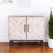Modern Farmhouse Rustic Natural Accent Storage Cabinet-Sideboards-DECOROLALA