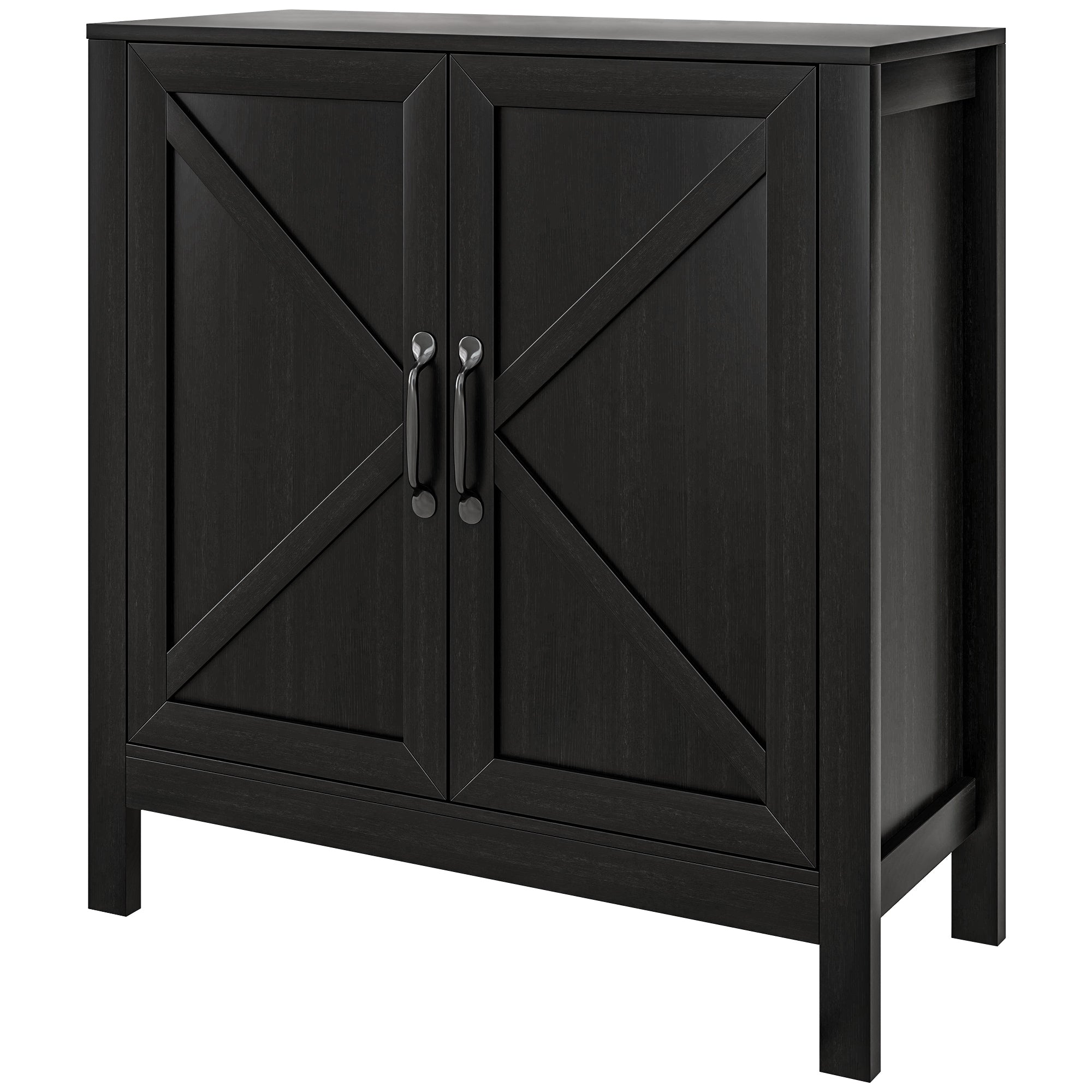 Modern Farmhouse Sideboard - Black Oak Barn Door Cabinet-Home Furnishings > Kitchen & Dining Furniture > Bar Cabinets-DECOROLALA