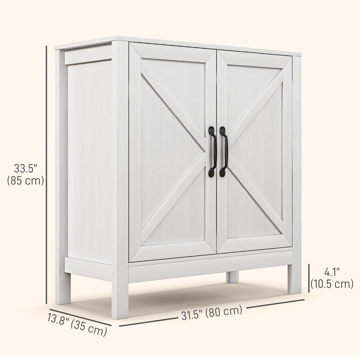 Modern Farmhouse Sideboard - White Barn Door Cabinet-Home Furnishings > Kitchen & Dining Furniture > Bar Cabinets-DECOROLALA