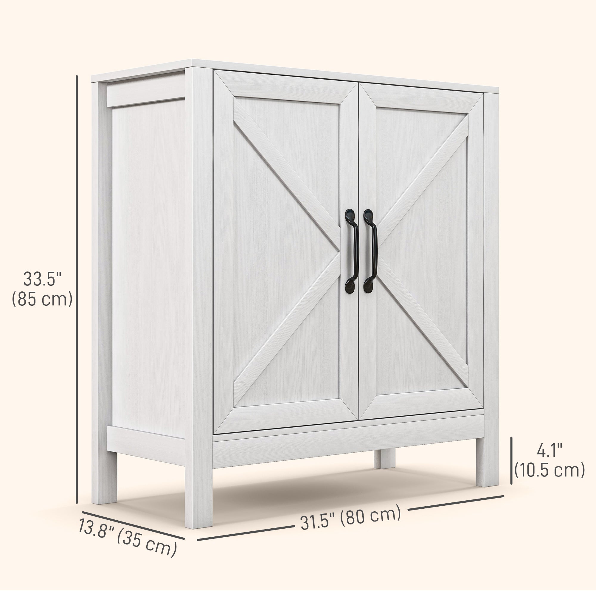 Modern Farmhouse Sideboard - White Barn Door Cabinet-Home Furnishings > Kitchen & Dining Furniture > Bar Cabinets-DECOROLALA