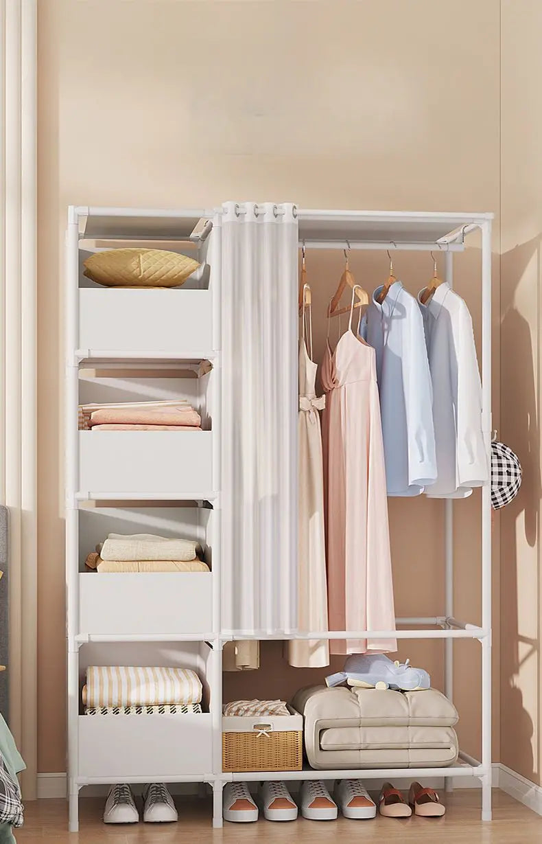 Modern Floor Standing Coat Rack with Shoe and Cap Storage-Coat & Hat Racks-DECOROLALA