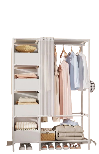 Modern Floor Standing Coat Rack with Shoe and Cap Storage-Coat & Hat Racks-DECOROLALA