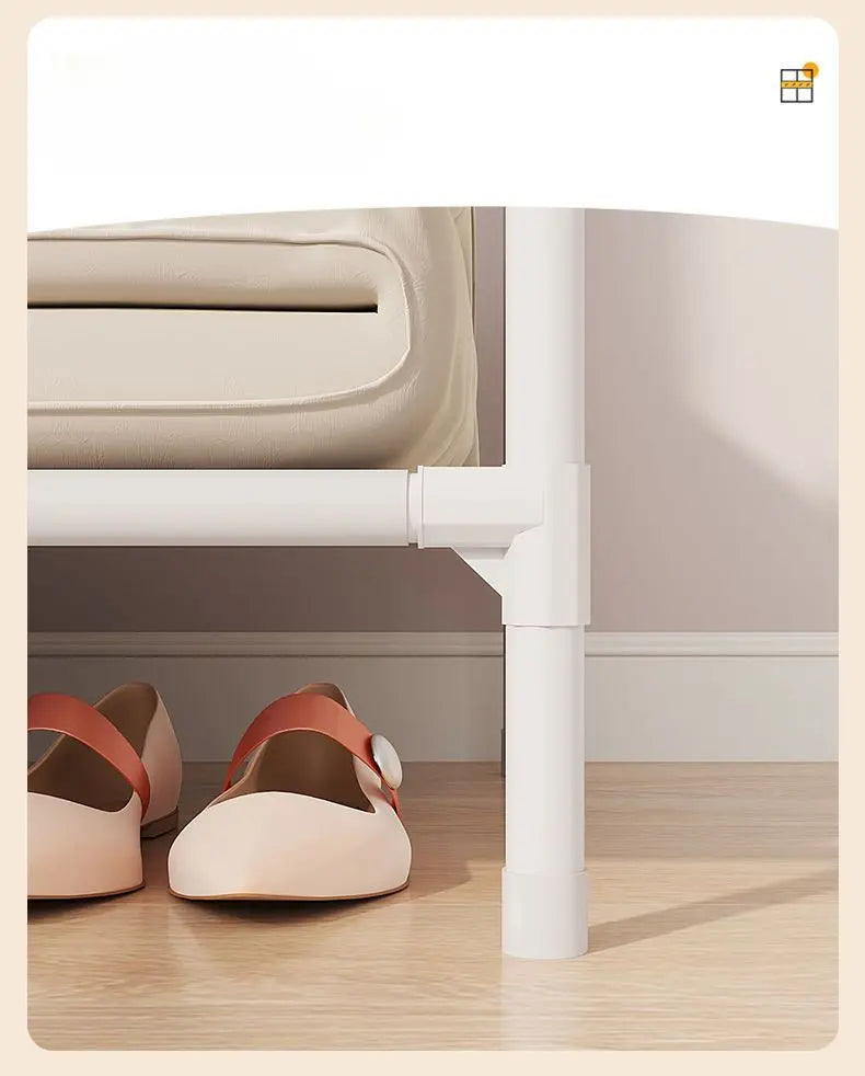 Modern Floor Standing Coat Rack with Shoe and Cap Storage-Coat & Hat Racks-DECOROLALA
