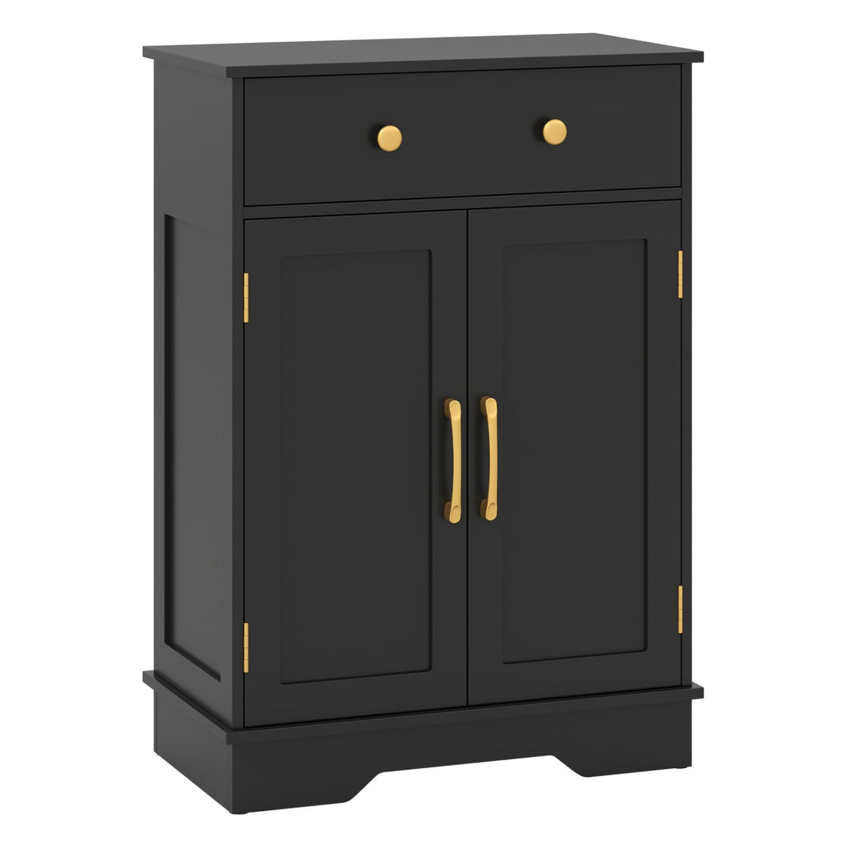 Modern Floor Storage Cabinet - Black Buffet Sideboard with Drawer-Floor Cabinets-DECOROLALA