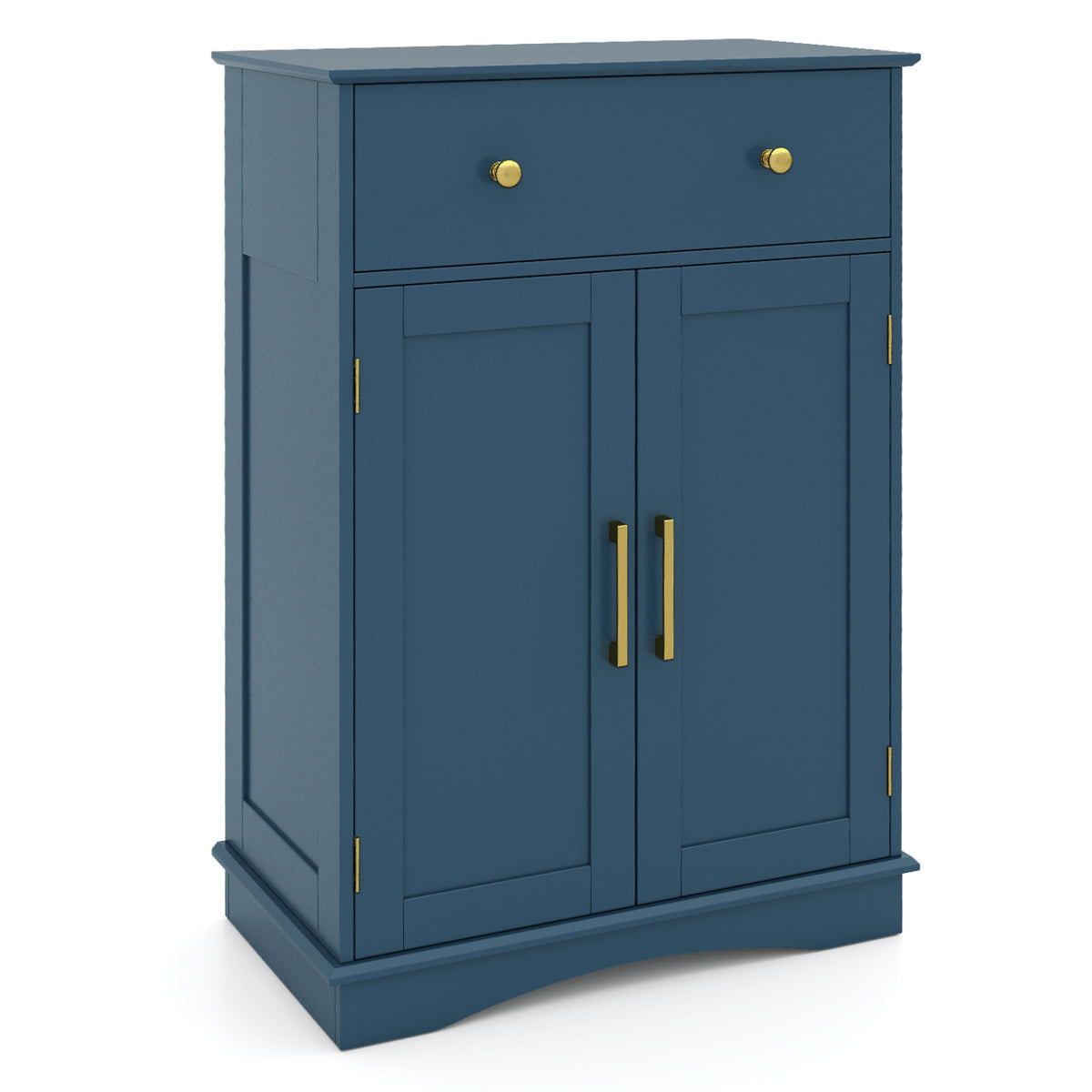 Modern Floor Storage Cabinet - Navy Blue Sideboard with Drawer-Floor Cabinets-DECOROLALA