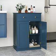 Modern Floor Storage Cabinet - Navy Blue Sideboard with Drawer-Floor Cabinets-DECOROLALA