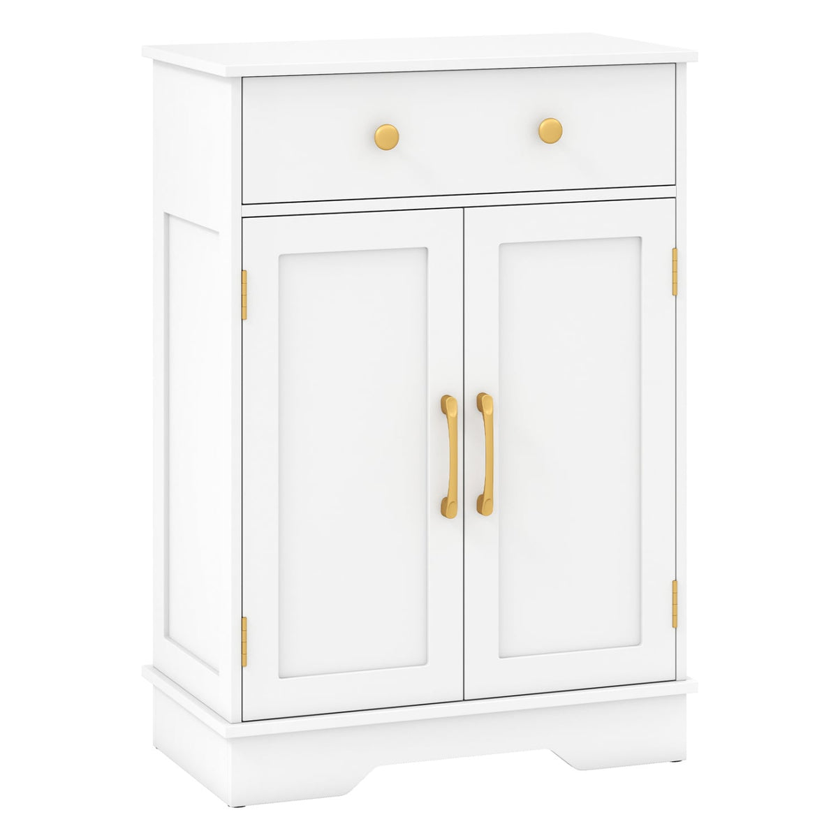 Modern Floor Storage Cabinet - White & Gold Buffet Sideboard-Floor Cabinets-DECOROLALA