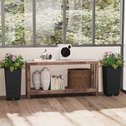Modern Flower Planter for Front Porch and Lobby-Black-Artificial Plants-DECOROLALA