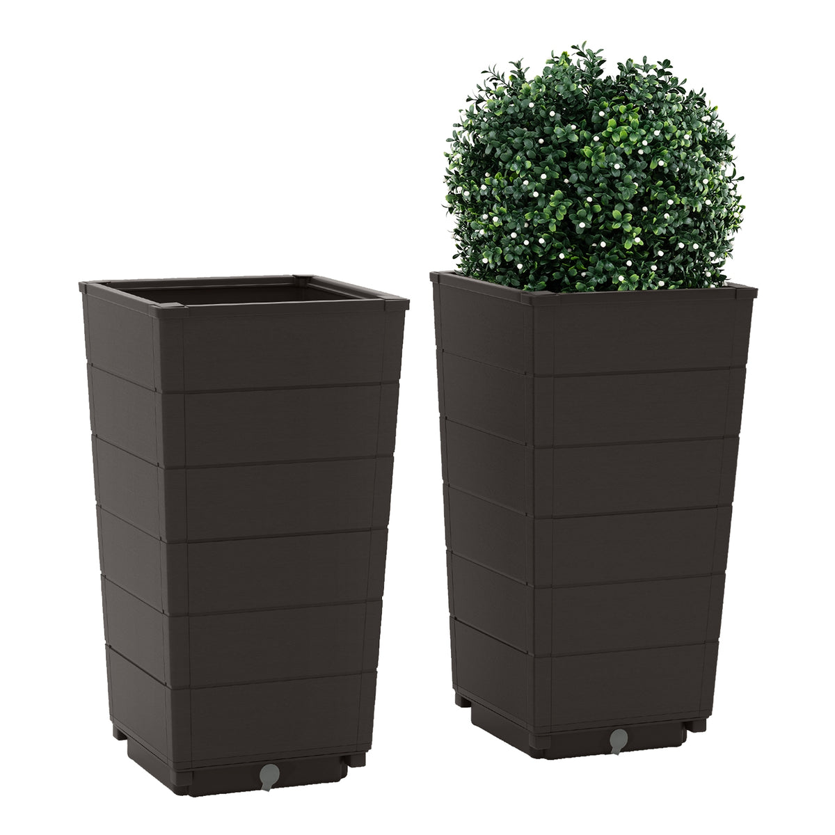 Modern Flower Planter for Front Porch and Lobby-Brown-Artificial Plants-DECOROLALA