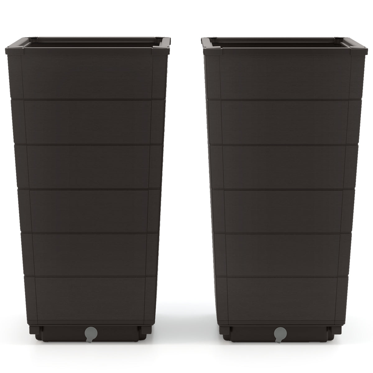 Modern Flower Planter for Front Porch and Lobby-Brown-Artificial Plants-DECOROLALA