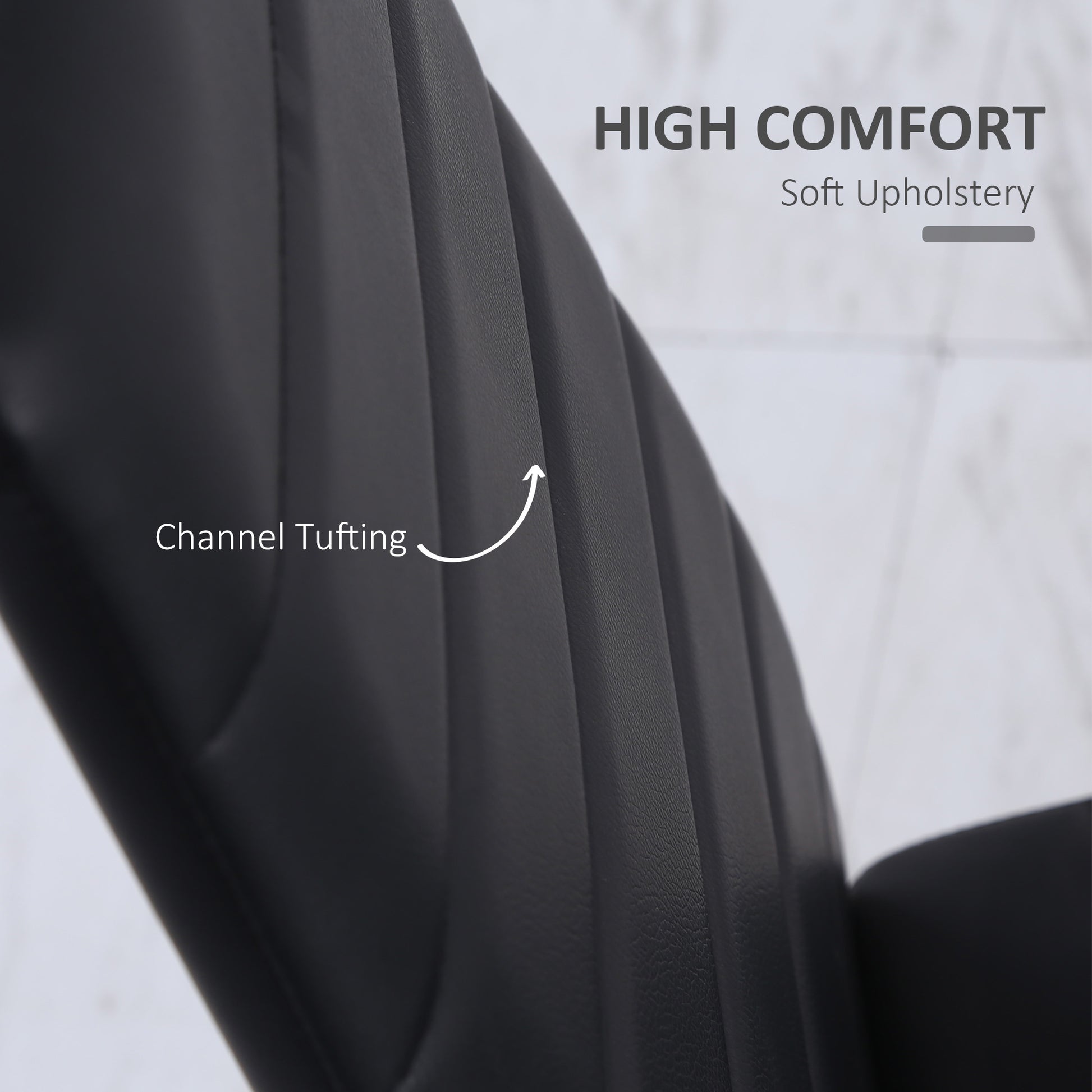 Modern High Back PU Leather Dining Chairs - Black, Set of 4-Home Furnishings > Kitchen & Dining Furniture > Dining Chairs-DECOROLALA