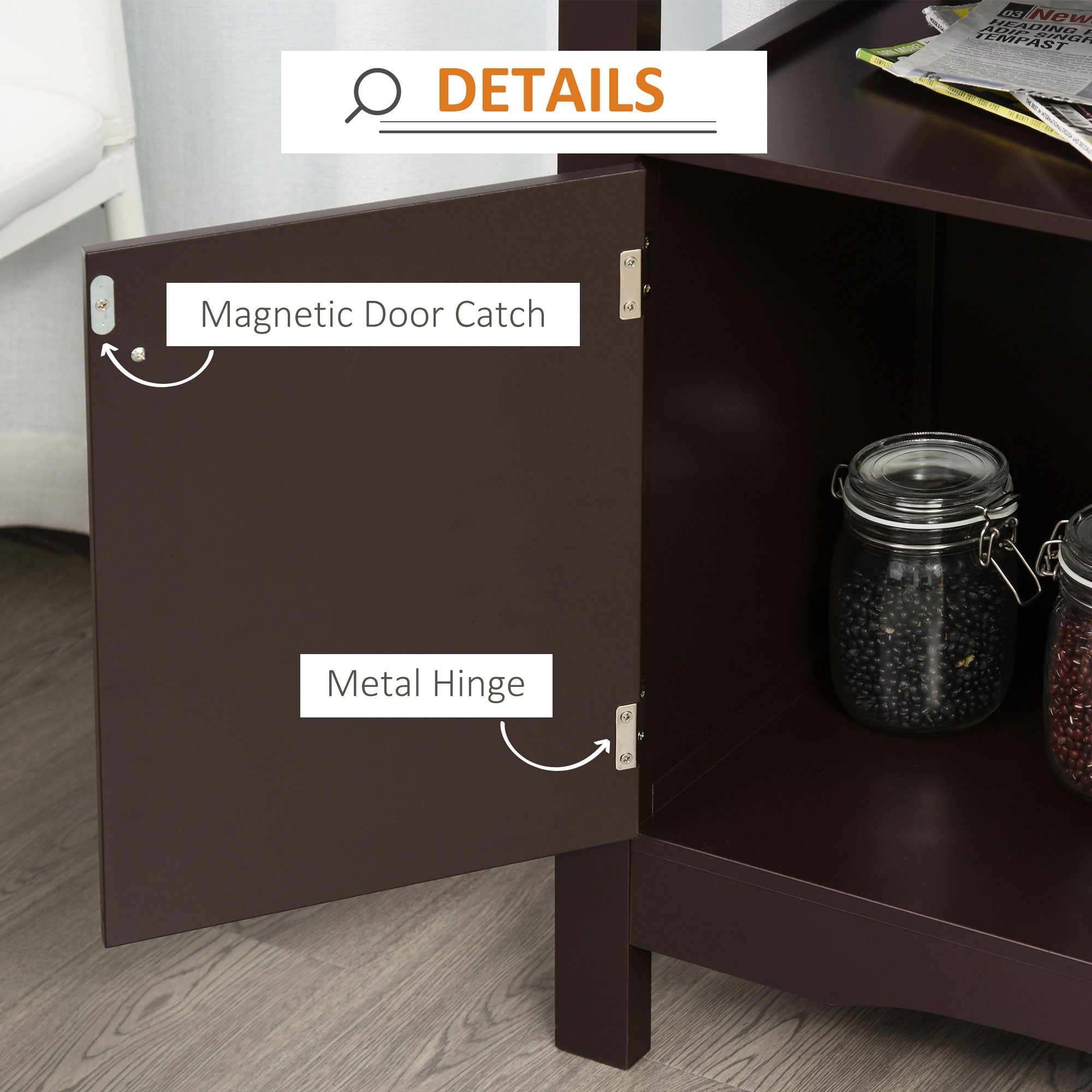 Modern Kitchen Buffet Cabinet - 12-Bottle Wine Rack Espresso-DECOROLALA