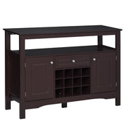 Modern Kitchen Buffet Cabinet - 12-Bottle Wine Rack Espresso-DECOROLALA