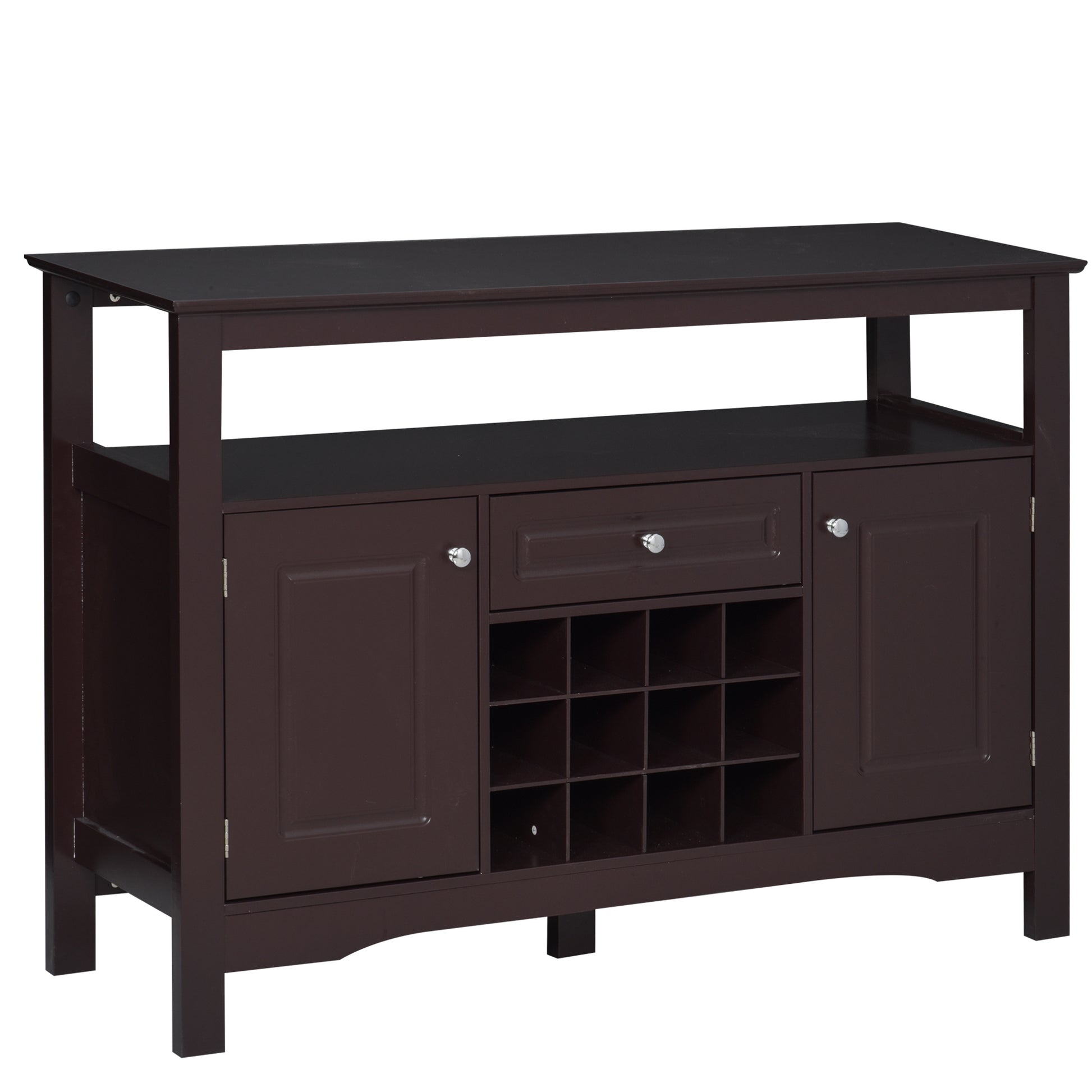 Modern Kitchen Buffet Cabinet - 12-Bottle Wine Rack Espresso-DECOROLALA