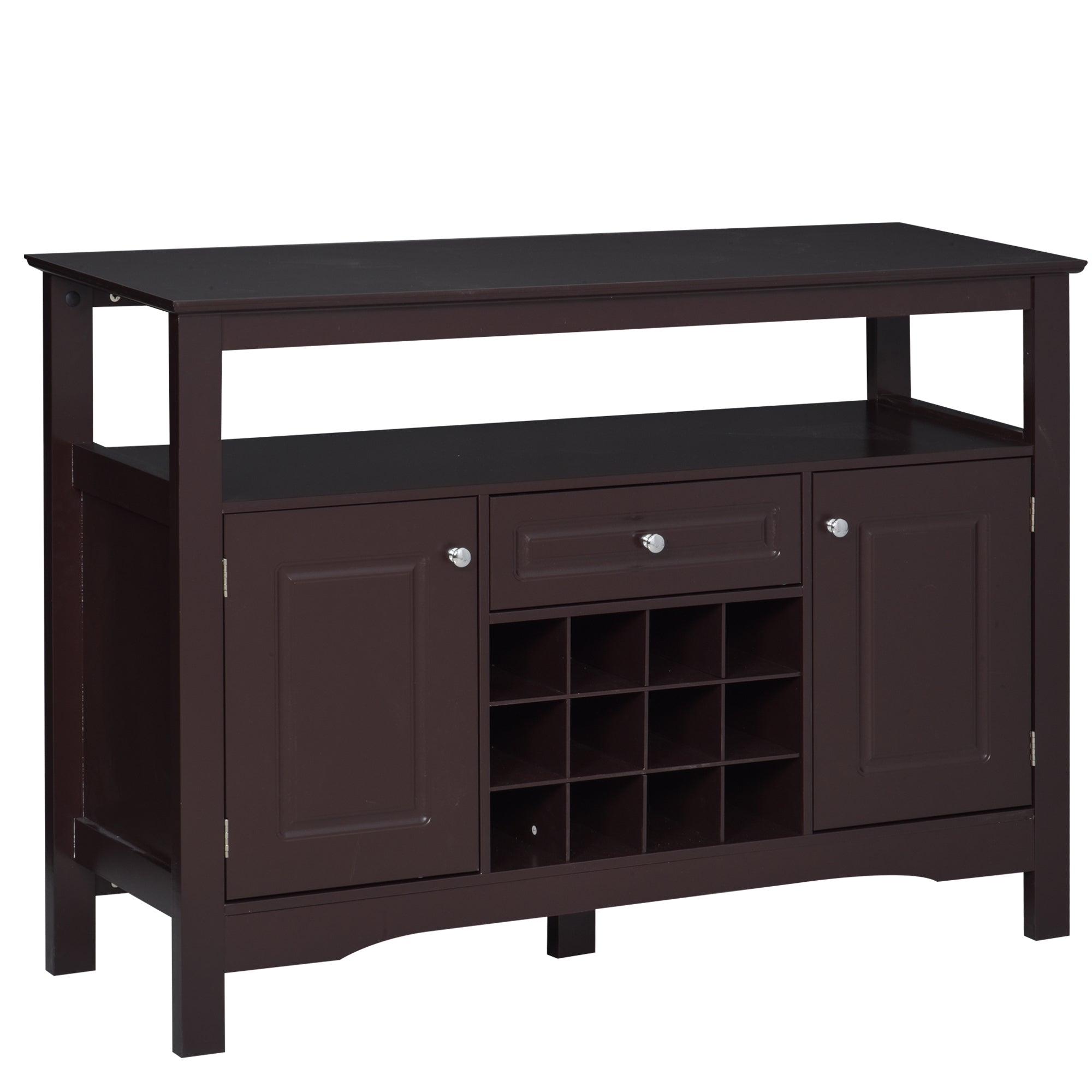Modern Kitchen Buffet Cabinet - 12-Bottle Wine Rack Espresso-DECOROLALA