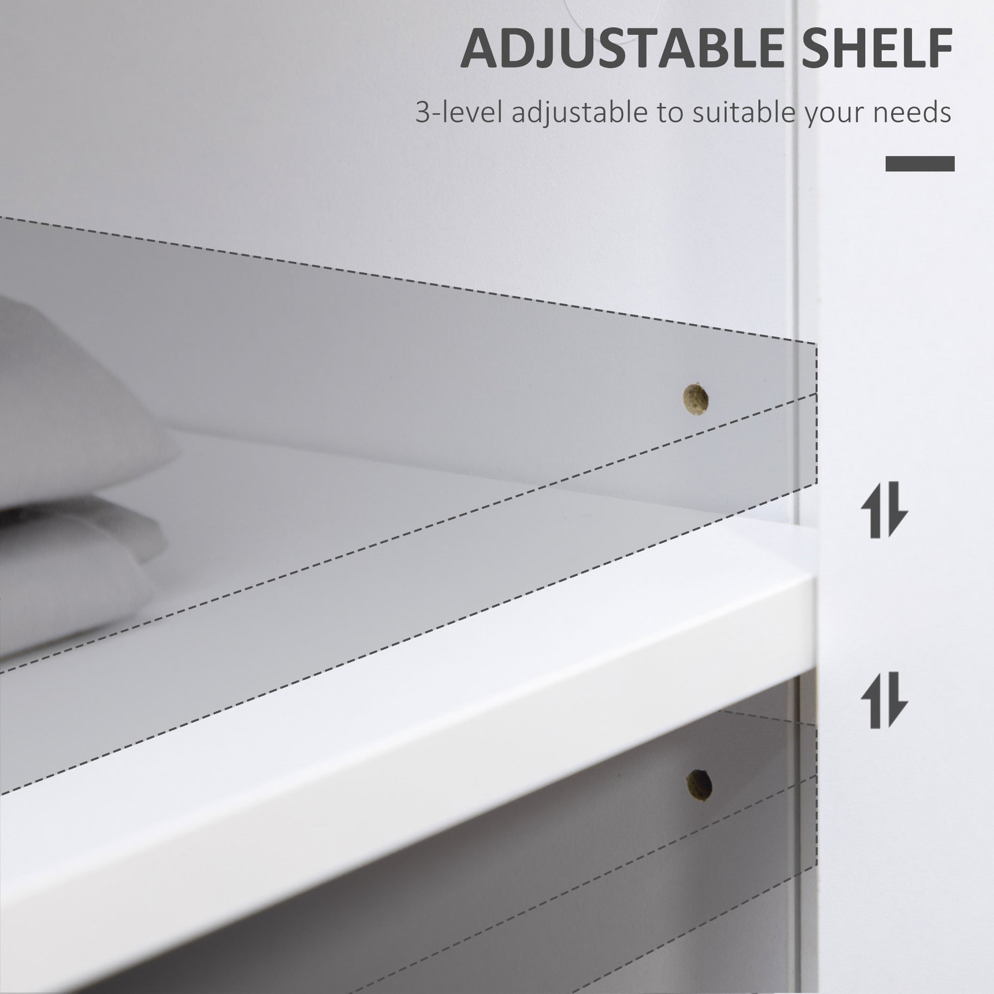 Modern Kitchen Sideboard, White Storage Cabinet with Adjustable Shelf - 39.4"L-DECOROLALA