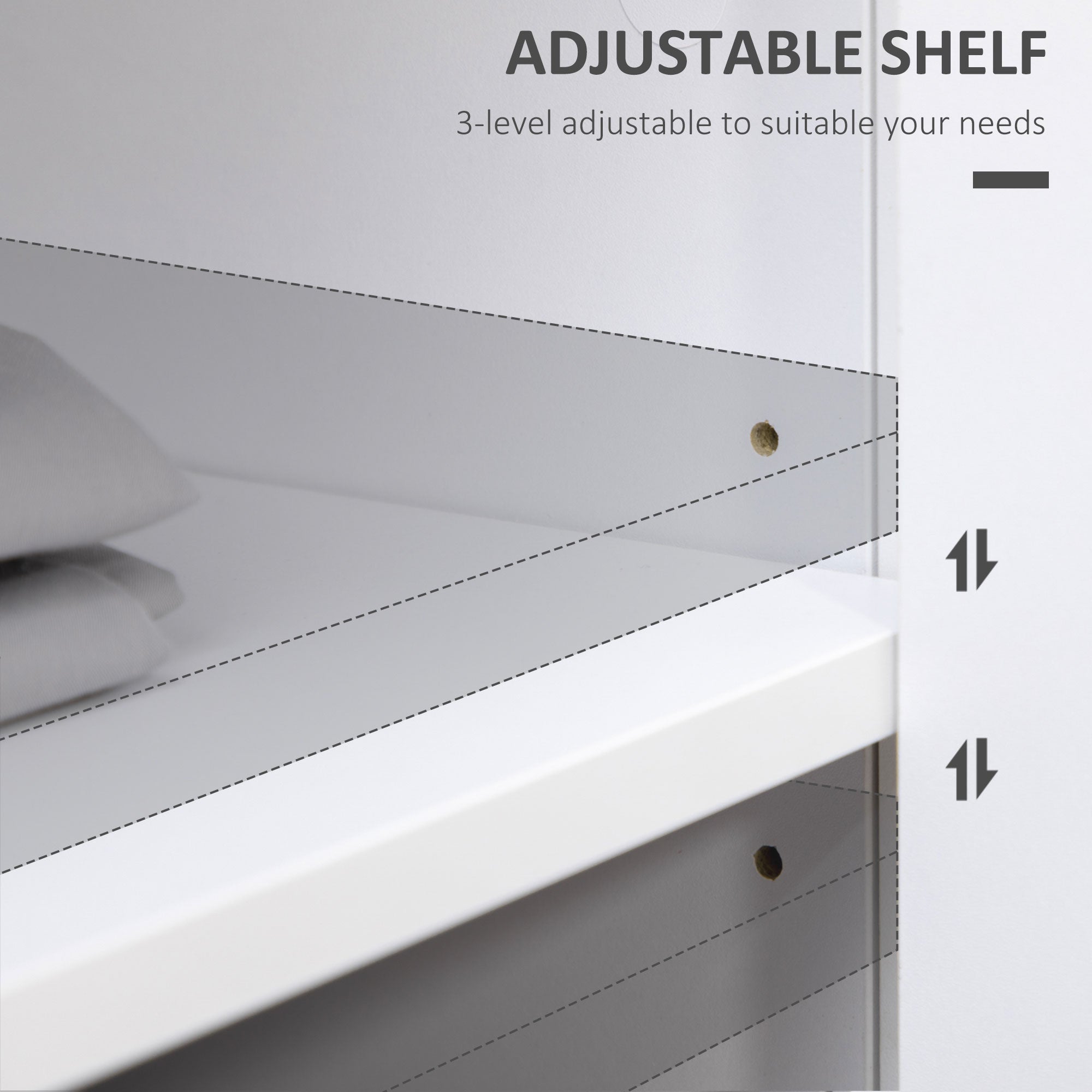 Modern Kitchen Sideboard, White Storage Cabinet with Adjustable Shelf - 39.4"L-DECOROLALA