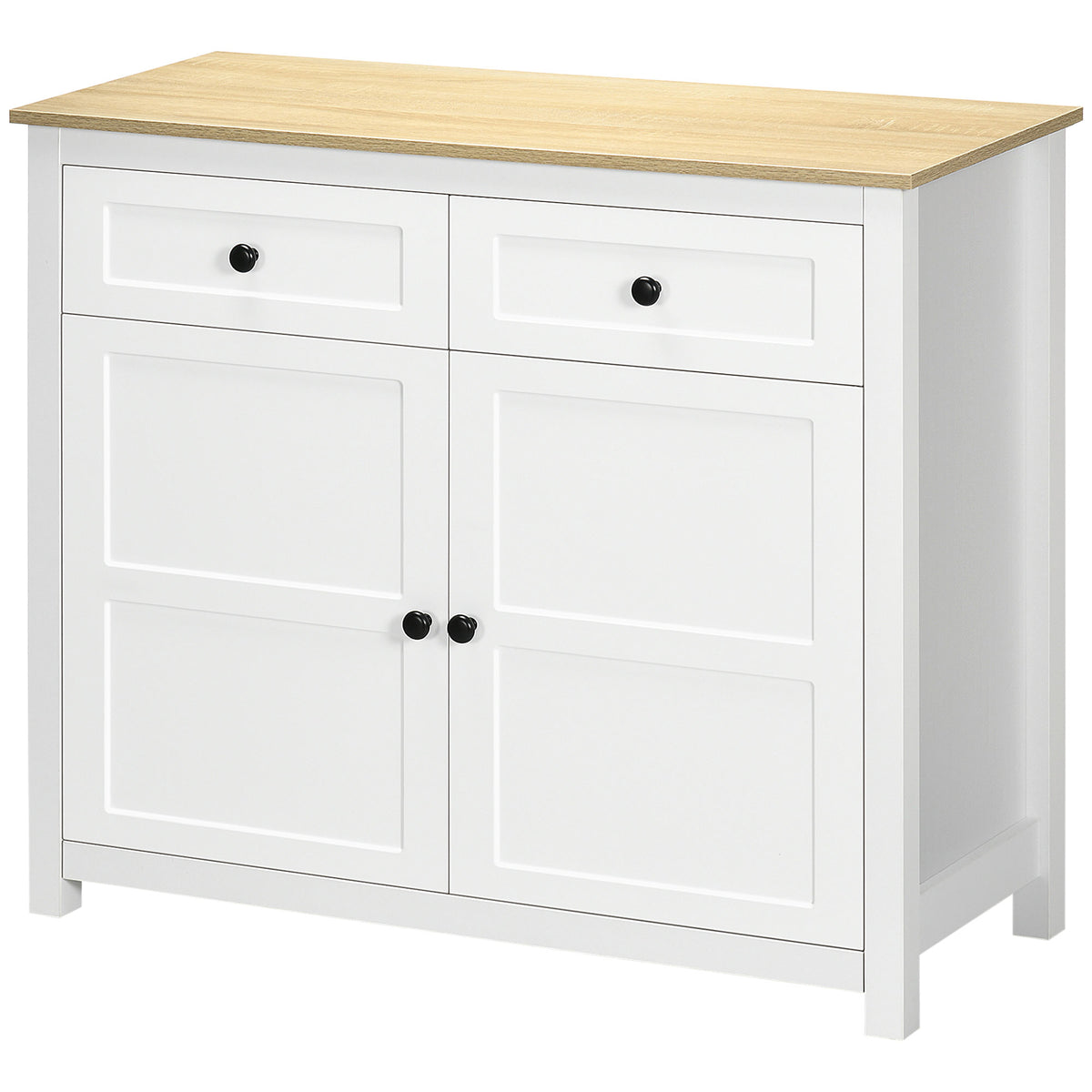 Modern Kitchen Sideboard, White Storage Cabinet with Adjustable Shelf - 39.4"L-Sideboards & Buffets-DECOROLALA