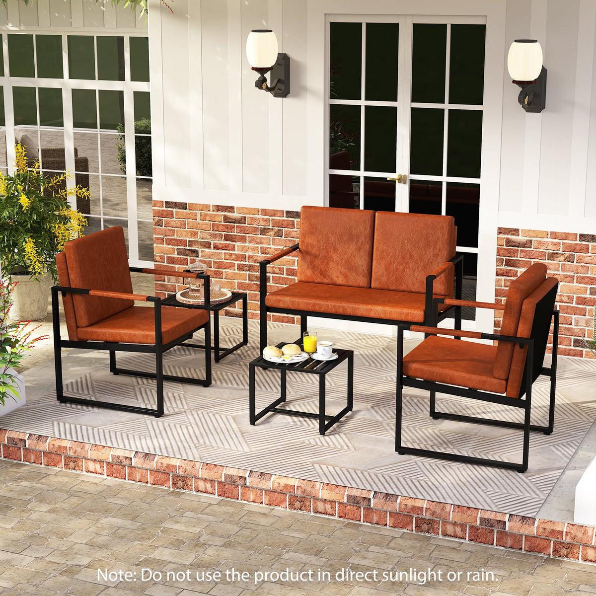 Modern Loveseat Sofa 2 Seater Small Couch-Brown-Sofas & Loveseats-DECOROLALA