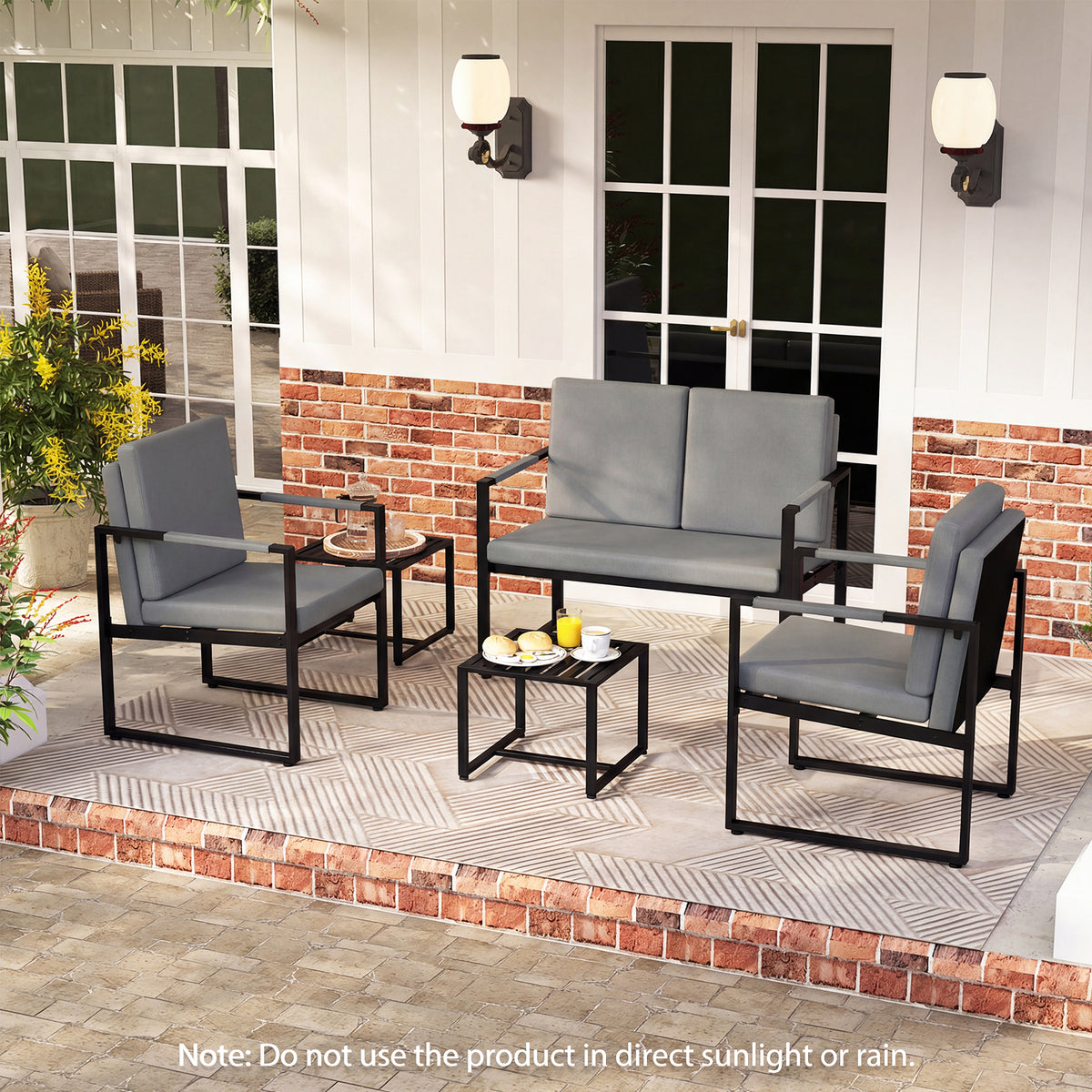 Modern Loveseat Sofa 2 Seater Small Couch-Gray-Sofas & Loveseats-DECOROLALA