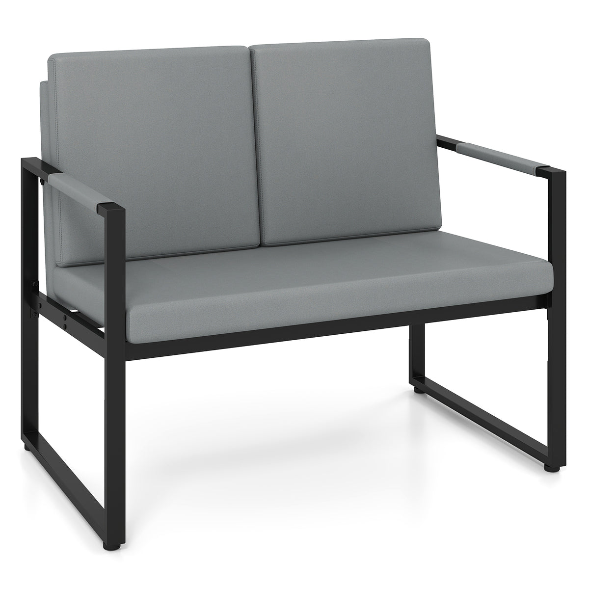 Modern Loveseat Sofa 2 Seater Small Couch-Gray-Sofas & Loveseats-DECOROLALA