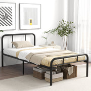 Modern Metal Platform Bed with Headboard and Footboard-Simple Bed Frame-DECOROLALA