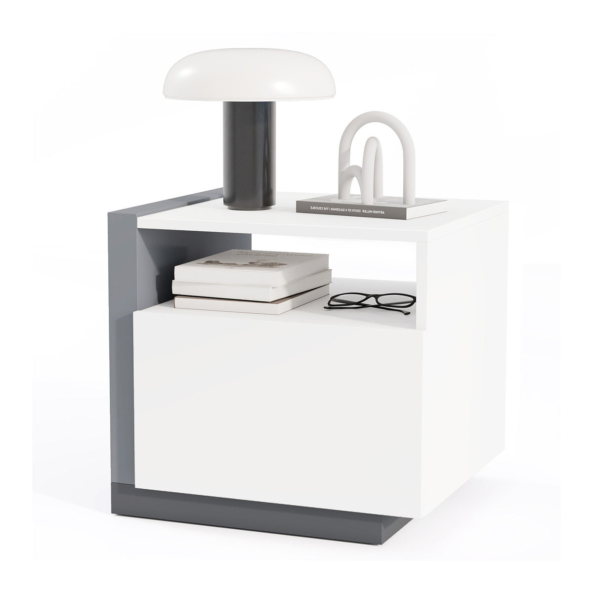 Modern Minimalist Nightstand with Drawer for Bedroom-Nightstands-DECOROLALA