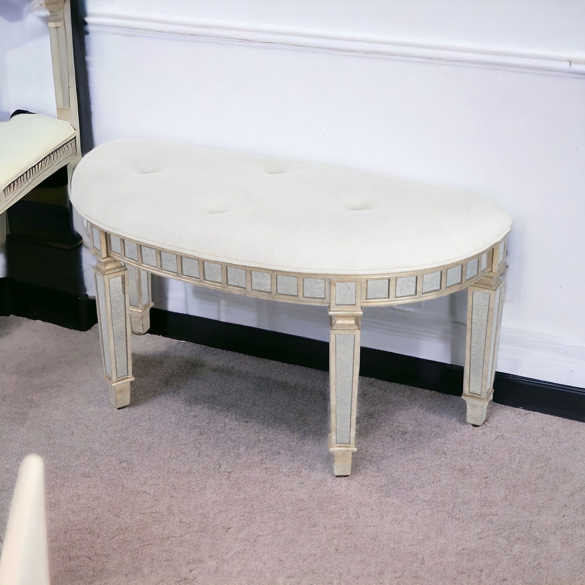 Modern Mirrored Crescent Bench-Benches-DECOROLALA