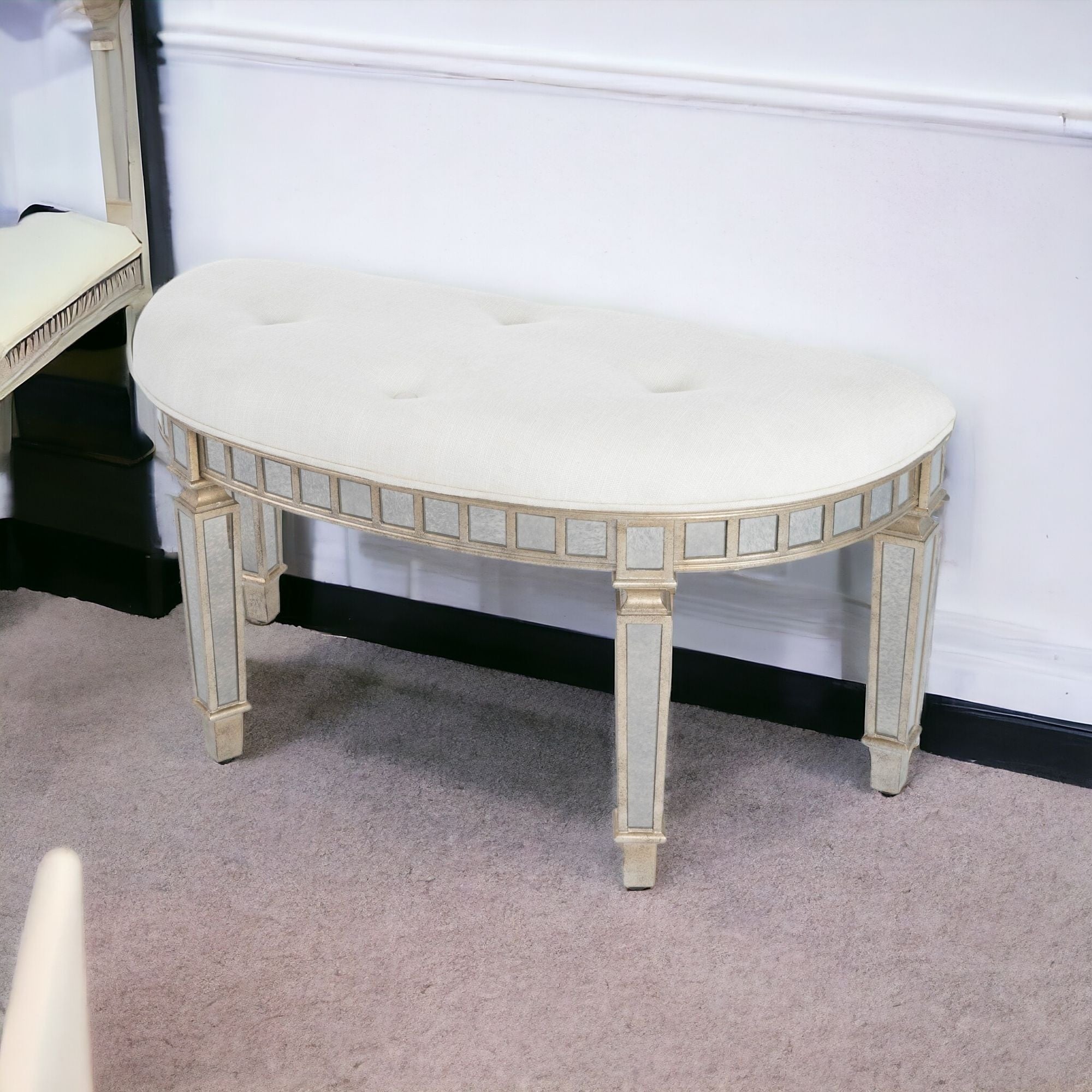 Modern Mirrored Crescent Bench-Benches-DECOROLALA