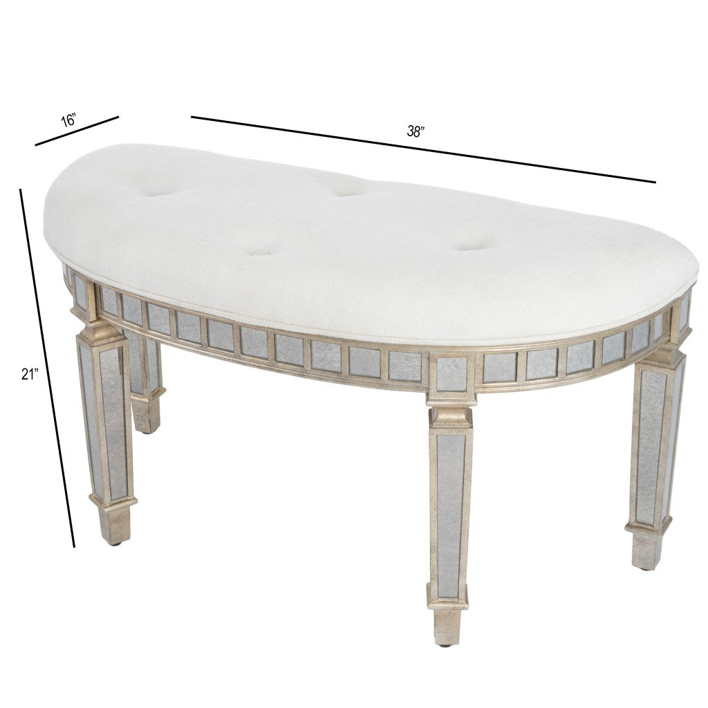 Modern Mirrored Crescent Bench-Benches-DECOROLALA