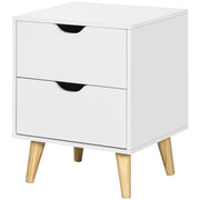 Modern Nightstand - 2-Drawer Bedside Table White 20" H-Home Furnishings > Bedroom Furniture > Bedside Tables-DECOROLALA