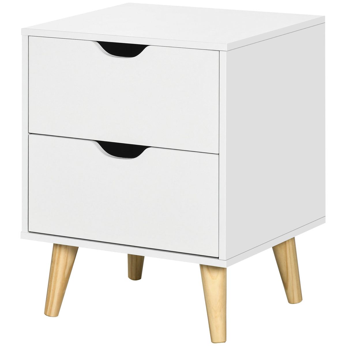 Modern Nightstand - 2-Drawer Bedside Table White 20" H-Home Furnishings > Bedroom Furniture > Bedside Tables-DECOROLALA