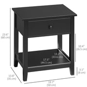 Modern Nightstand - Black MDF End Table with Drawer-End & Side Tables-DECOROLALA