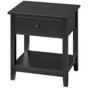 Modern Nightstand - Black MDF End Table with Drawer-Home Furnishings > Living Room Furniture > Side¬†Tables-DECOROLALA