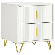 Modern Nightstand - White 2-Drawer Bedside Table 16"-Home Furnishings > Bedroom Furniture > Bedside Tables-DECOROLALA