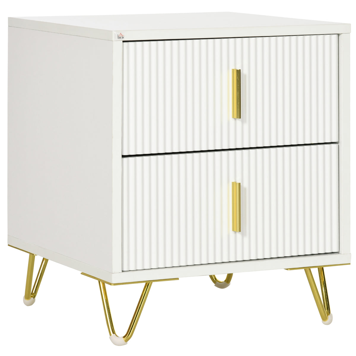 Modern Nightstand - White 2-Drawer Bedside Table 16"-Home Furnishings > Bedroom Furniture > Bedside Tables-DECOROLALA