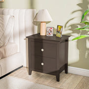 Modern Nightstand with 2 Drawers for Small Spaces-Brown-Nightstands-DECOROLALA