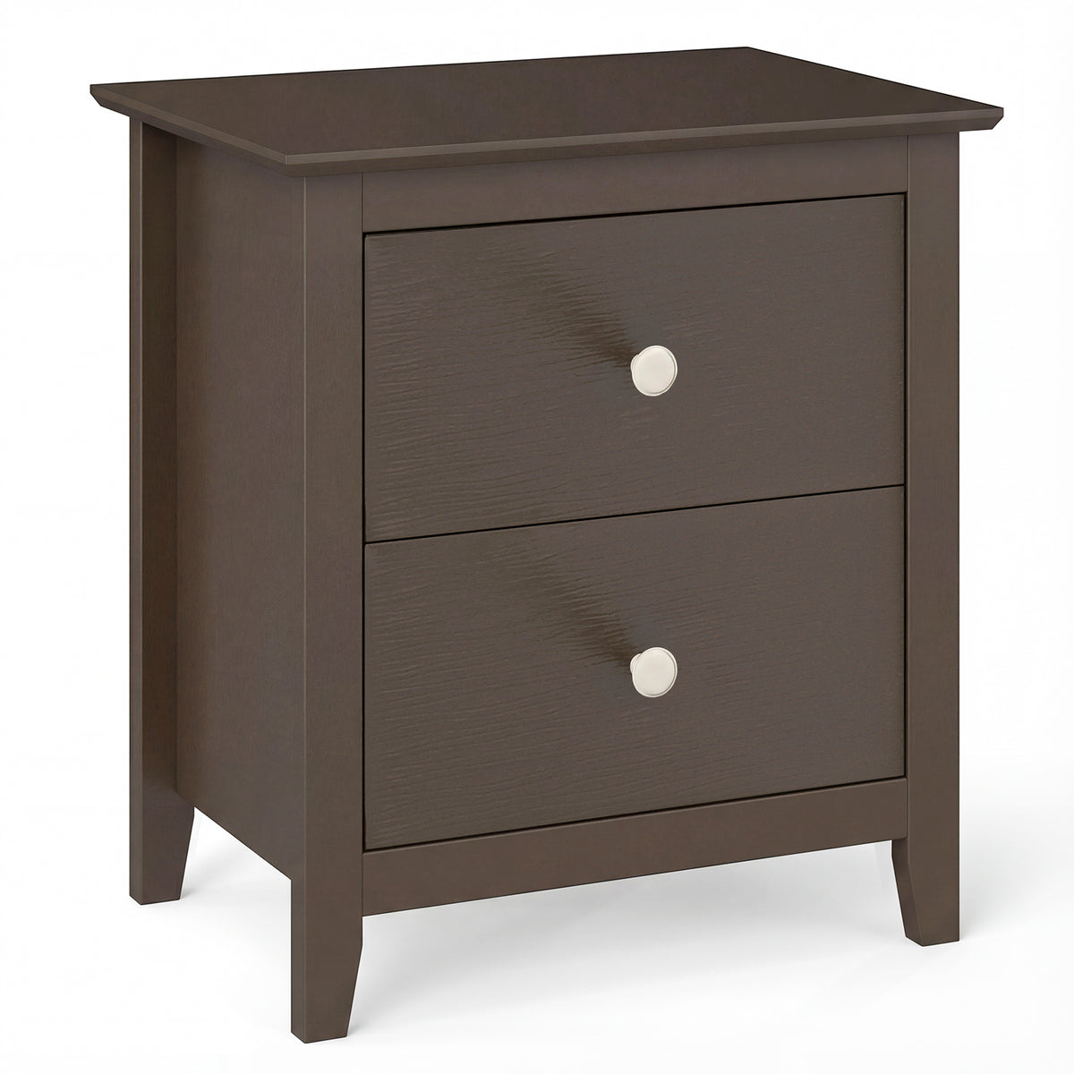 Modern Nightstand with 2 Drawers for Small Spaces-Brown-Nightstands-DECOROLALA