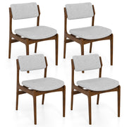 Modern Padded Dining Chairs with Rubber Wood Legs Set of 4-Brown-Dining Chairs-DECOROLALA