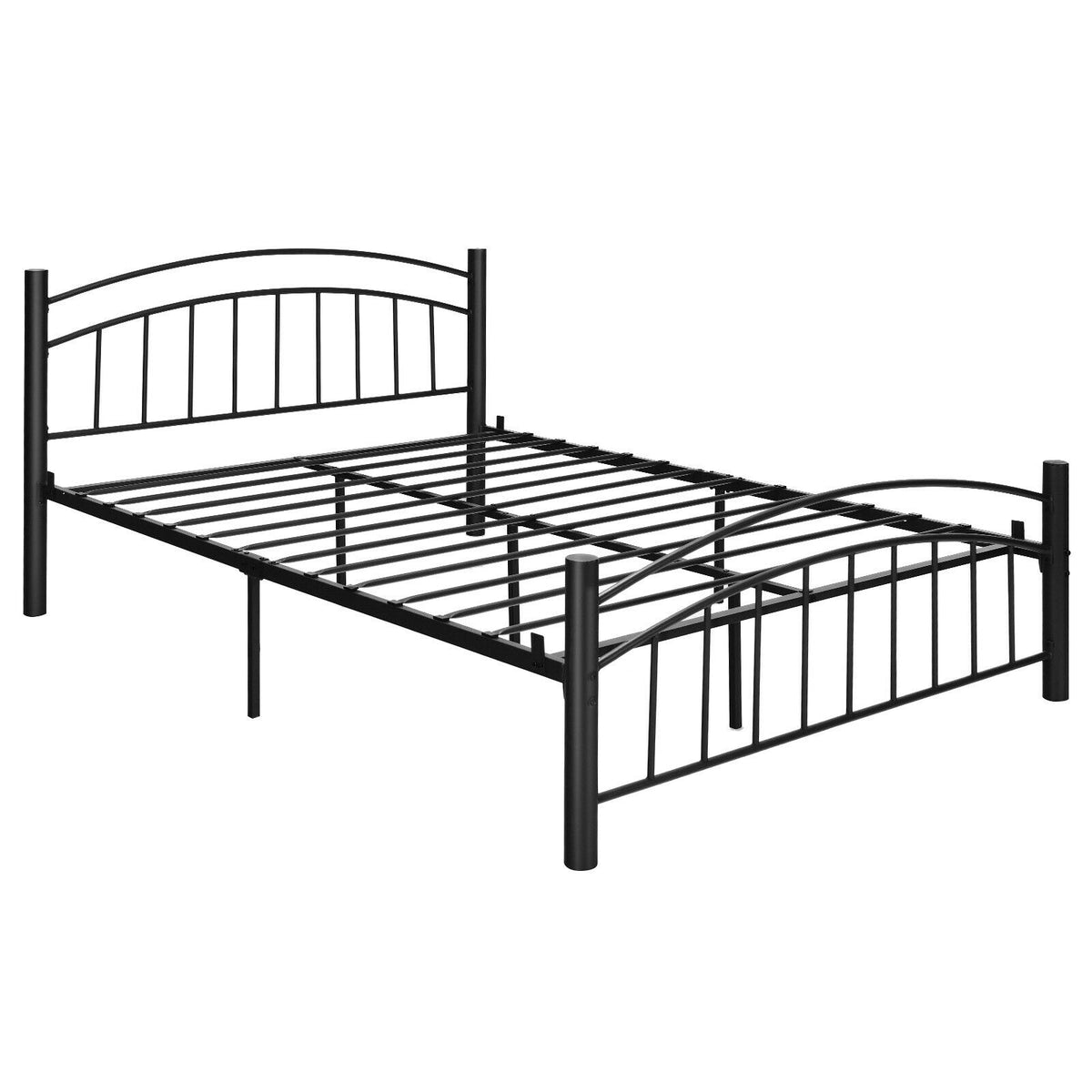 Modern Platform Bed with Headboard and Footboard-Queen Size-Simple Bed Frame-DECOROLALA