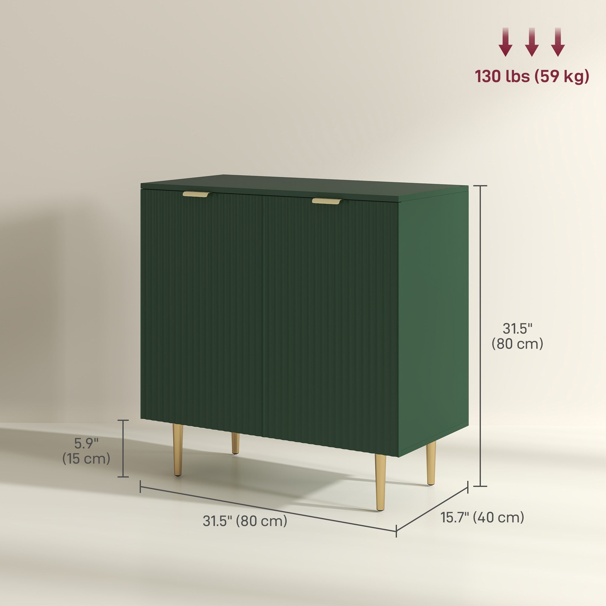 Modern Sideboard Buffet Cabinet - Green 31.5" MDF-Home Furnishings > Kitchen & Dining Furniture > Bar Cabinets-DECOROLALA